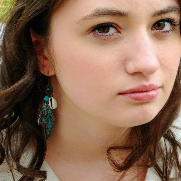 Antique Copper Charm Earrings - Picture 2 of 4